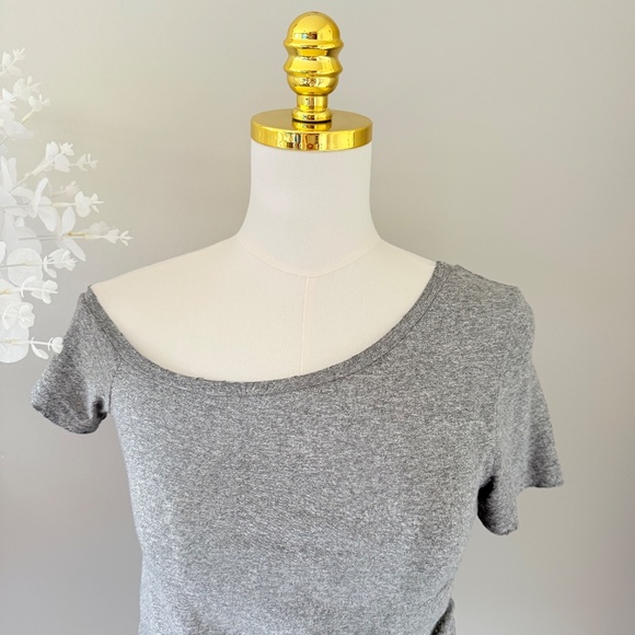 Philanthropy Asymmetrical Tee in Heather Gray, Sz XS - Picture 2 of 8